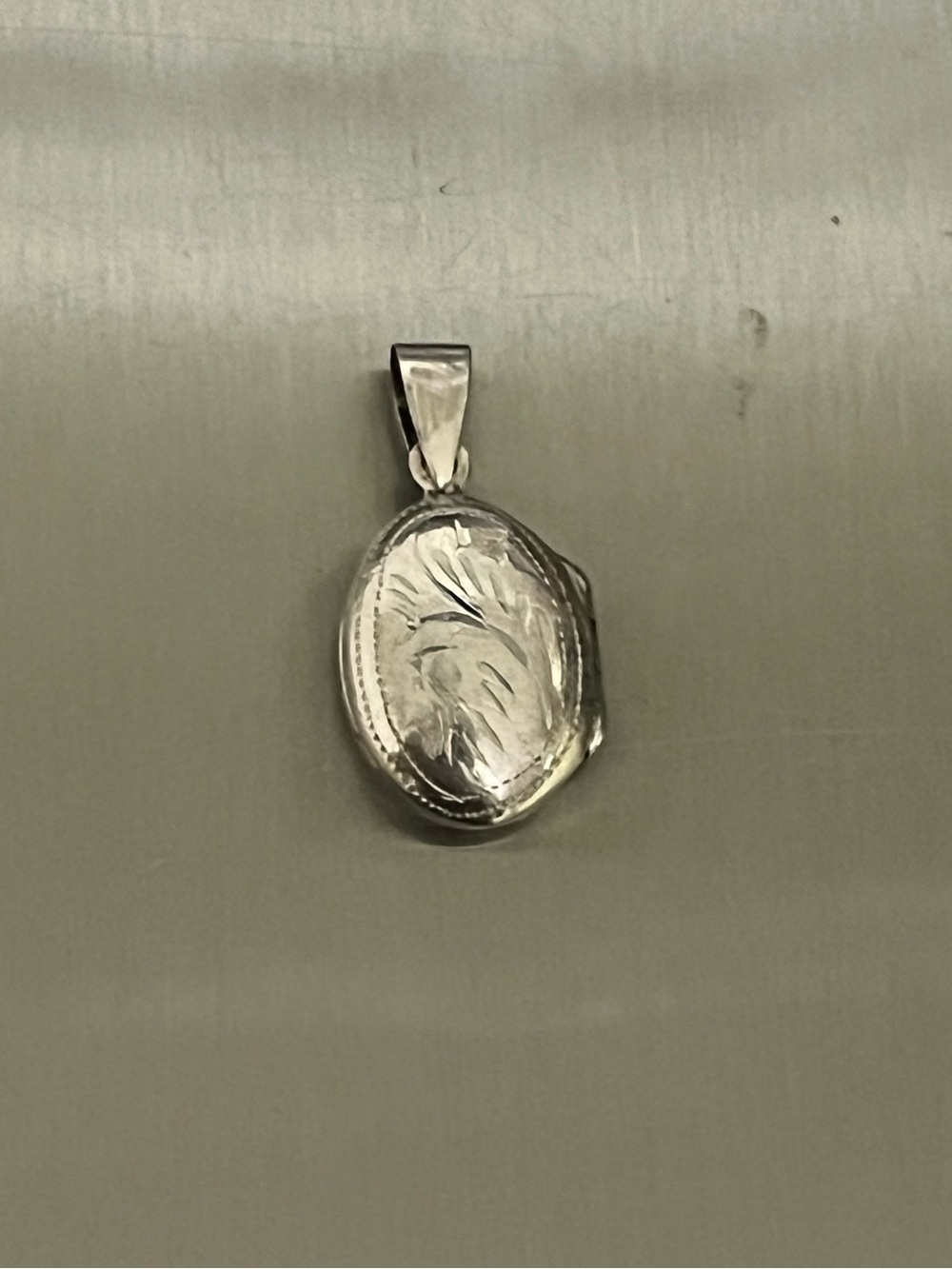 Sterling Silver Oval Locket Pendant - Silver